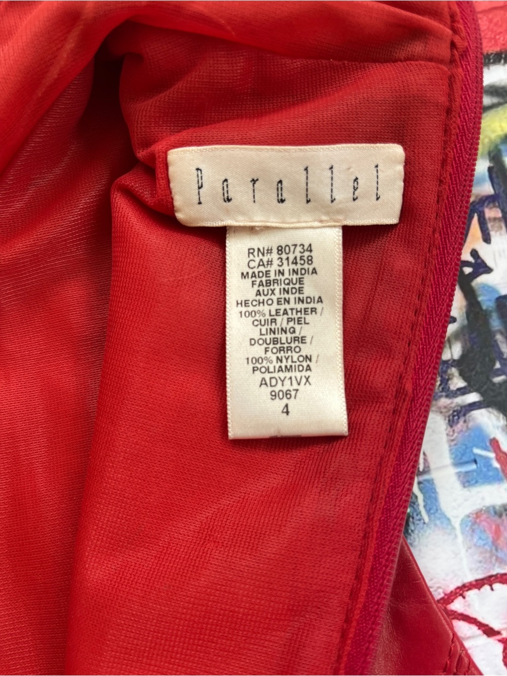 Y2K Genuine Red Leather Sleeveless Top. Back Zip. Fully lined. - Picture 4 of 16